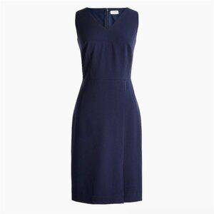 J. Crew Navy Blue Sleeveless V-neck Suiting Dress 20